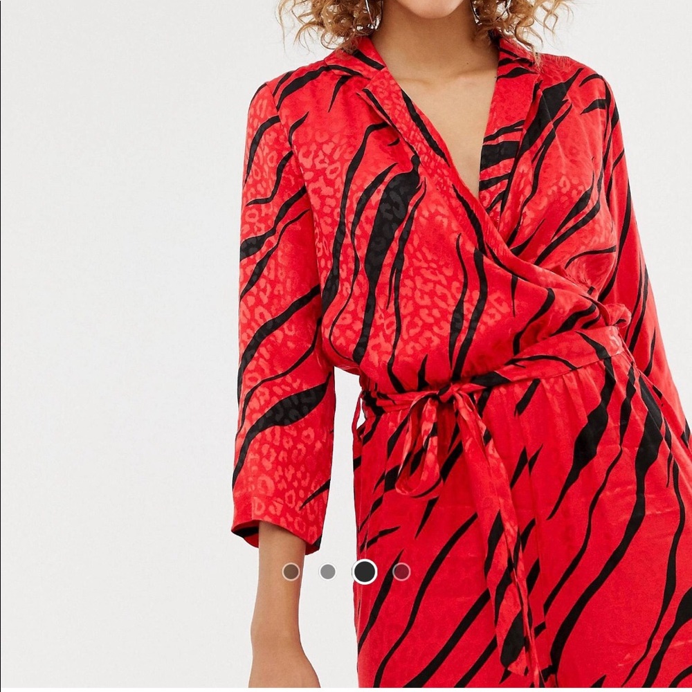 Zebra print wrap jumpsuit